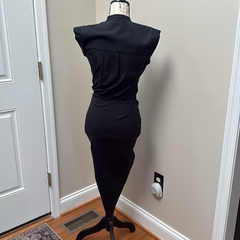 NWT Veronica Beard Stylish Black Ruched Dress - Picture 5 of 17